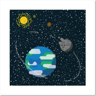 Earth and Moon Posters and Art